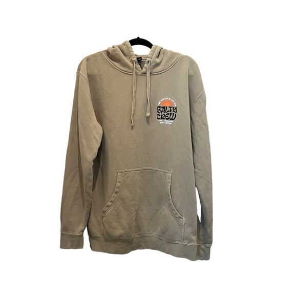 Salty Crew Other - SALTY CREW Men’s Hoodie Sweatshirt Front Pocket Neutral Tan Orange Sun Size L